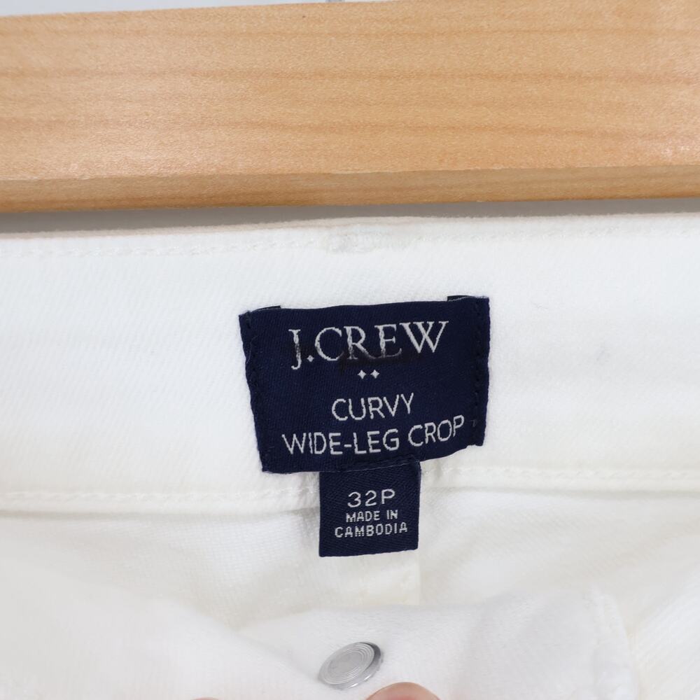 J.Crew Factory Curvy Wide Leg Cropped Jean Allday Stretch White 32 Petite NWT - Picture 4 of 10